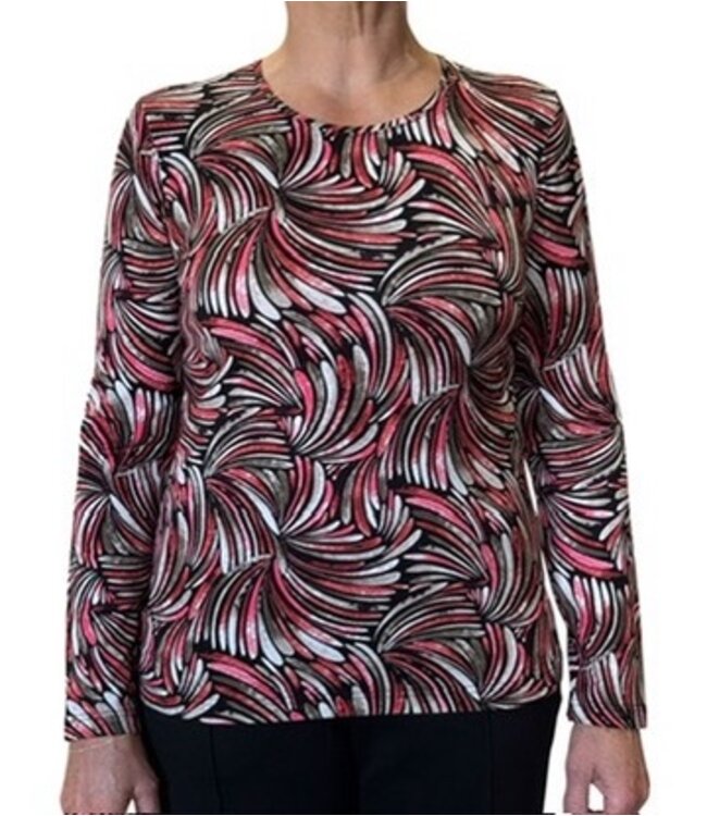 dames t- shirt swirl rood Marinello
