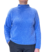 harige dames trui met boord "Cat" blauw FreeQuent