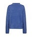 harige dames trui met boord "Cat" blauw FreeQuent