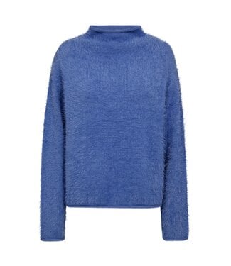 FreeQuent harige dames trui met boord "Cat" blauw FreeQuent