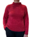 harige dames trui met boord "Cat" rood FreeQuent