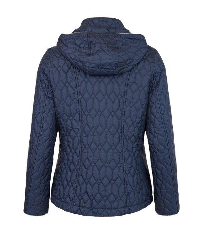 korte dames jas patroon marine afritsbare capuchon Frandsen