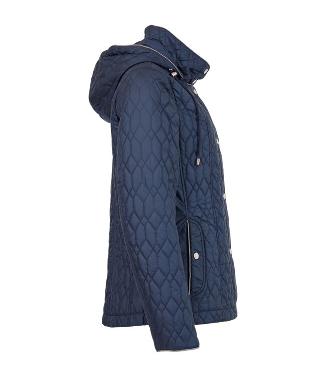 korte dames jas patroon marine afritsbare capuchon Frandsen