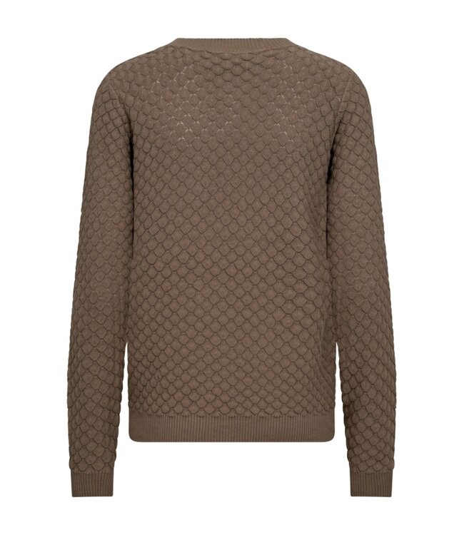 dames pullover diamant structuur "Dodo" taupe