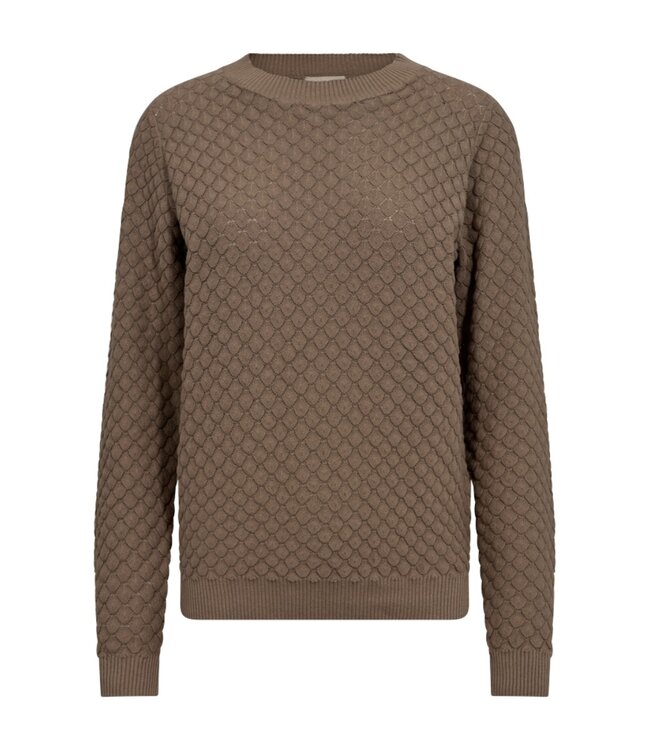 dames pullover diamant structuur "Dodo" taupe