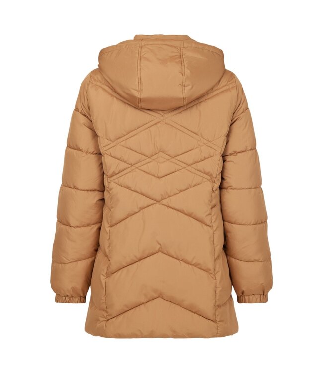 Winterjas dames met artisbare capuchon caramel- bruin Sunday