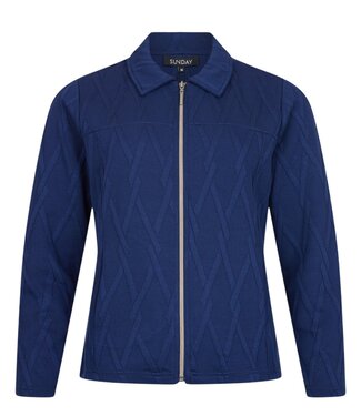 Sunday chique dames jasje met diamant patroon kobalt- blauw Sunday