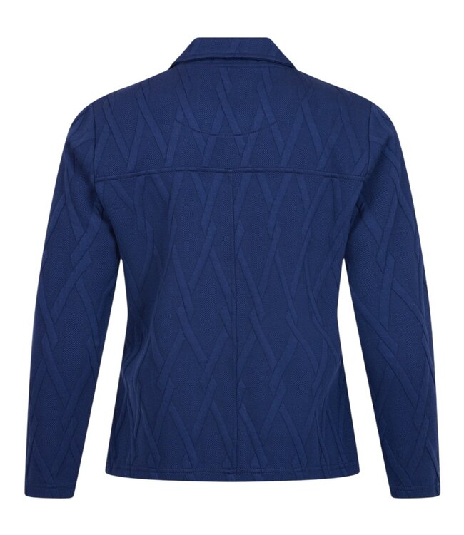 chique dames jasje met diamant patroon kobalt- blauw Sunday