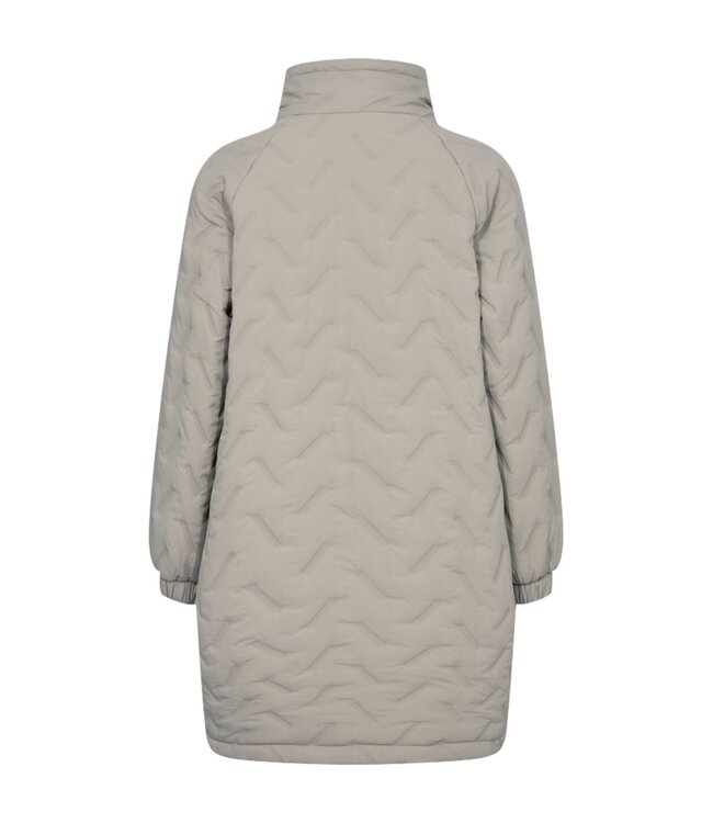 winterjas dames met ritssluiting en patroon Simply- Taupe FreeQuent "Crown"