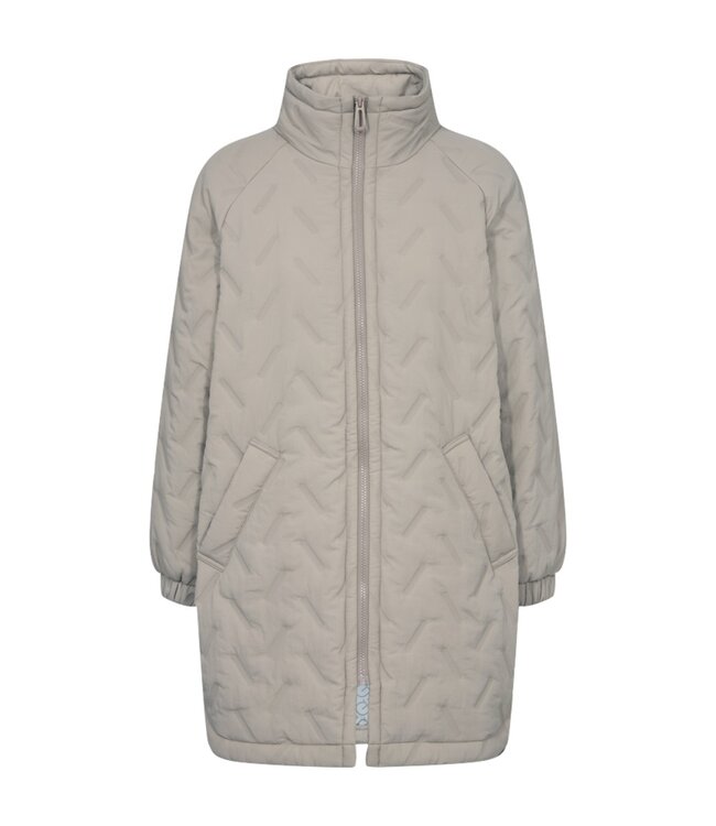 winterjas dames met ritssluiting en patroon Simply- Taupe FreeQuent "Crown"