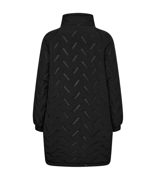 winterjas dames met ritssluiting en patroon zwart FreeQuent "Crown"