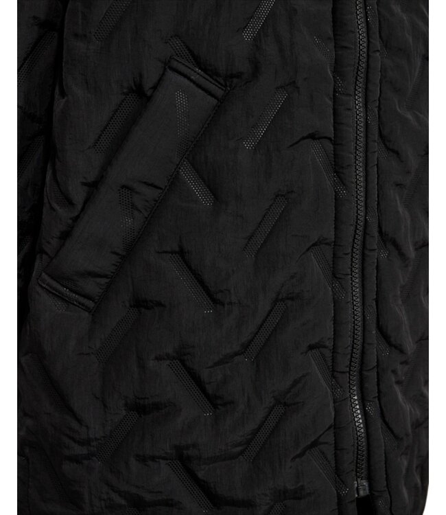 winterjas dames met ritssluiting en patroon zwart FreeQuent "Crown"