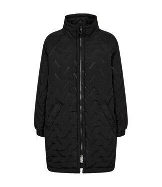 FreeQuent dames jas met ritssluiting en patroon zwart FreeQuent "Crown"