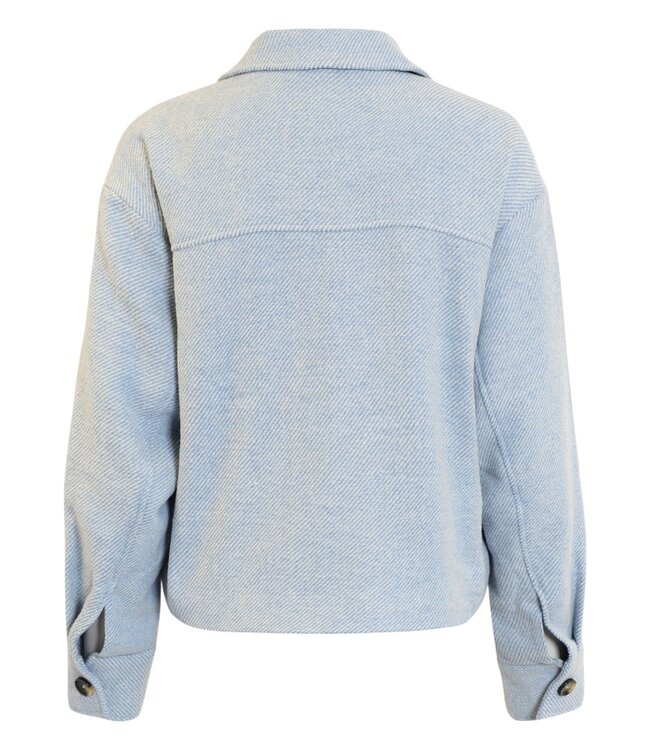 dames vest- jas met 30% wol en visgraat motief blauw B. Copenhagen