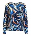 dames blouson shirt swirl- kobaltblauw v-hals Signature