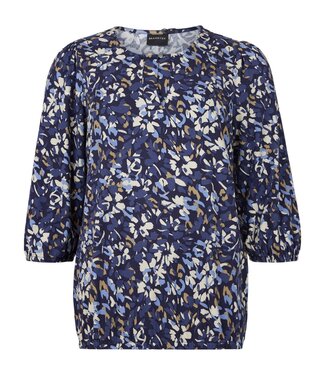 Brandtex. dames blouson bloemenprint- allover marine
