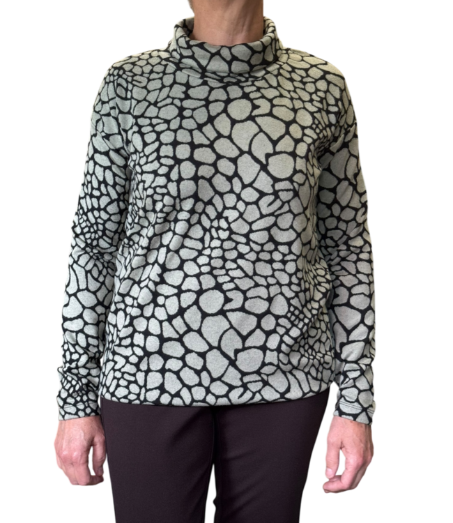 dames blouson pullover met hangcol Pebbles pistache