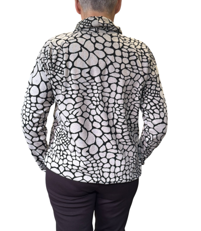 dames blouson pullover met hangcol Pebbles sand