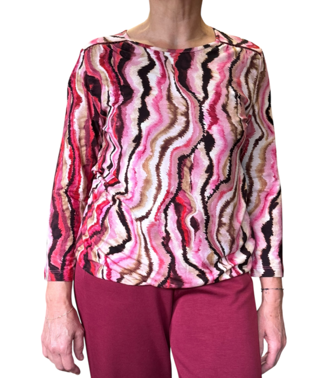 dames blouson shirt marmerprint roze
