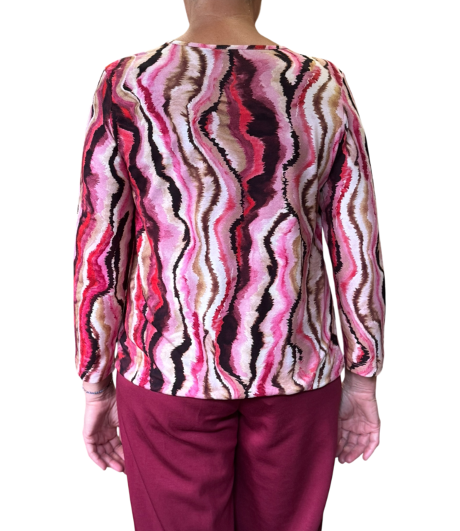 dames blouson shirt marmerprint roze