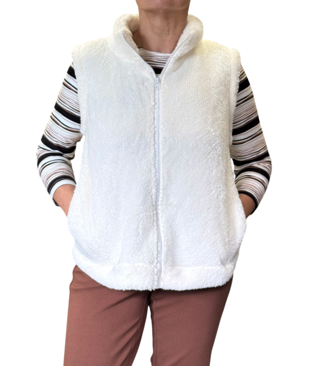 dames gilet "Bontje" met ritssluiting offwhite M.X.O.