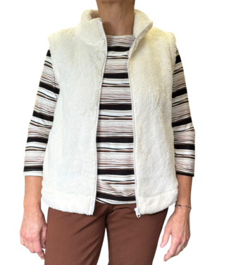 M.X.O. dames gilet "Bontje" met ritssluiting offwhite M.X.O.