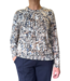 dames blouson shirt elastische boord (smokwerk) blauw