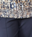 dames blouson shirt elastische boord (smokwerk) blauw