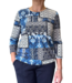 dames blouson shirt elastiek "Bohemien" jeansblauw