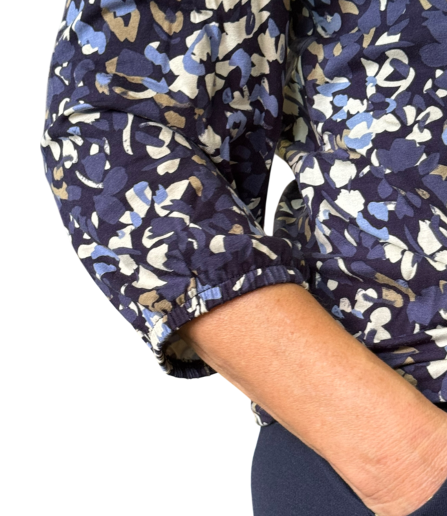 dames blouson bloemenprint- allover marine
