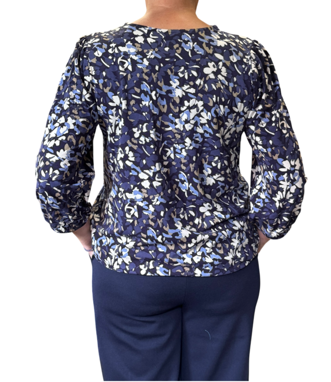dames blouson bloemenprint- allover marine