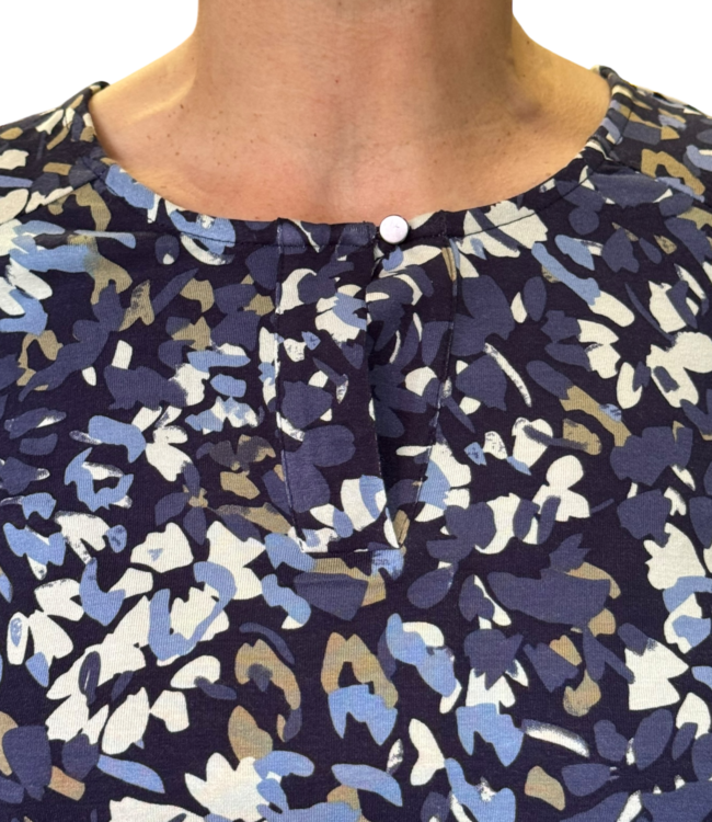 dames blouson bloemenprint- allover marine