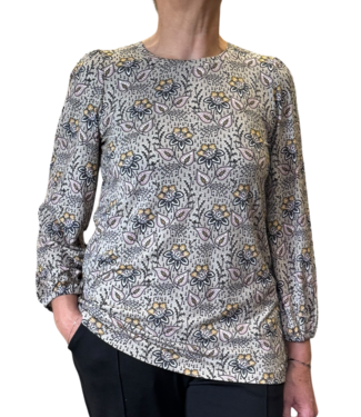 Jensen Denmark dames t- shirt bloemen print khaki