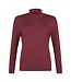 chique dames pullover turtleneck roesjes bordeaux rood