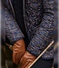 klassieke dames jas reversibel met print marine- bruin Normann