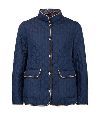 Normann klassieke dames jas reversibel met print marine- bruin Normann