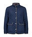 klassieke dames jas reversibel met print marine- bruin Normann