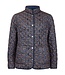 klassieke dames jas reversibel met print marine- bruin Normann