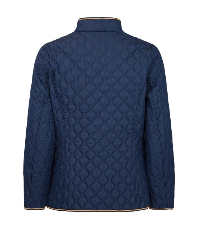 klassieke dames jas reversibel met print marine- bruin Normann