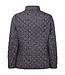 klassieke dames jas reversibel met print marine- bruin Normann
