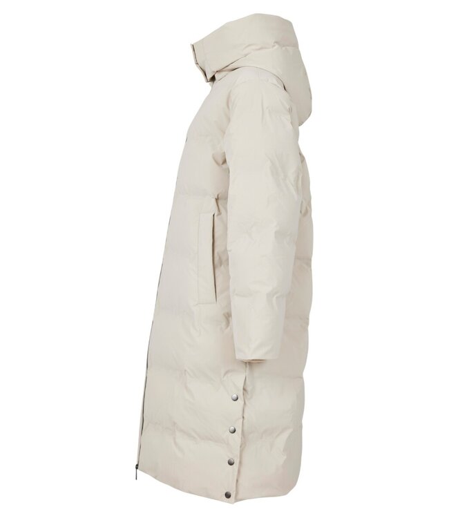 lange winterjas dames met knopen beige Brandtex