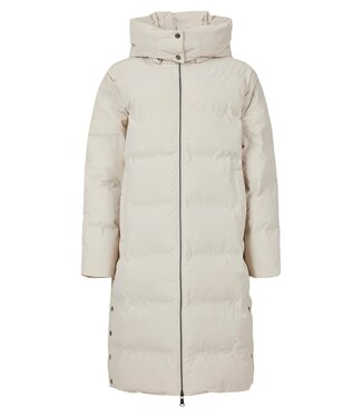 Brandtex. lange winterjas dames met knopen beige Brandtex