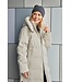 lange winterjas dames met knopen beige Brandtex