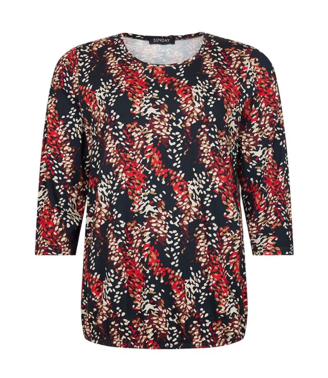 dames blouson shirt fireworks rood- zwart Sunday