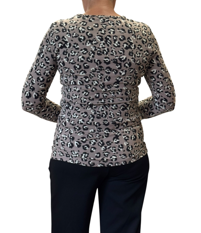 dames t- shirt tijgerprint taupe