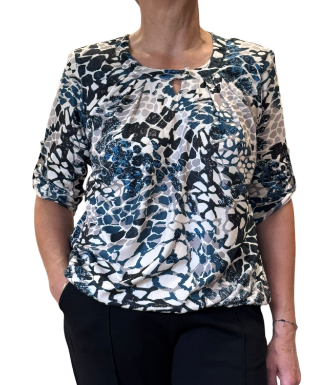 blouson geruwd pebbles beige- blauw