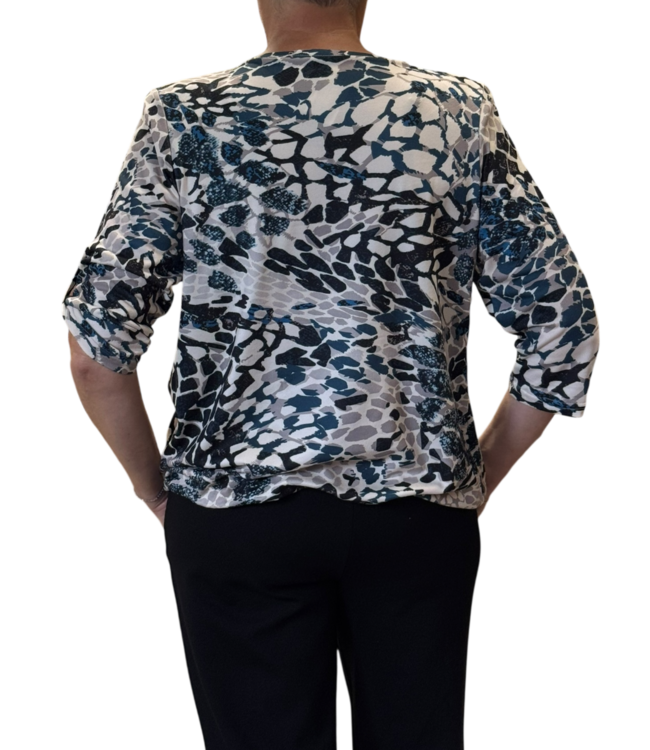 blouson geruwd pebbles beige- blauw