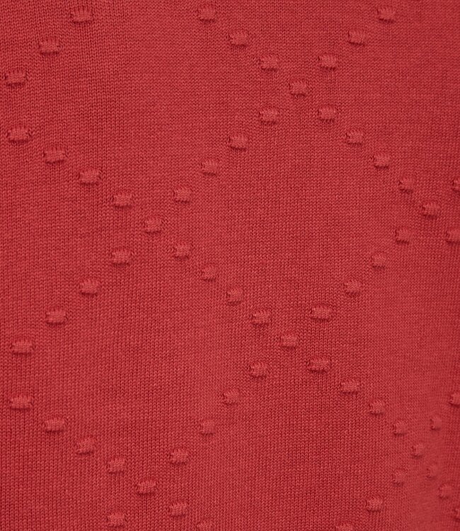 dames pullover "Dodo" korte mouw 3D-stip katoen Baked- Apple FreeQuent