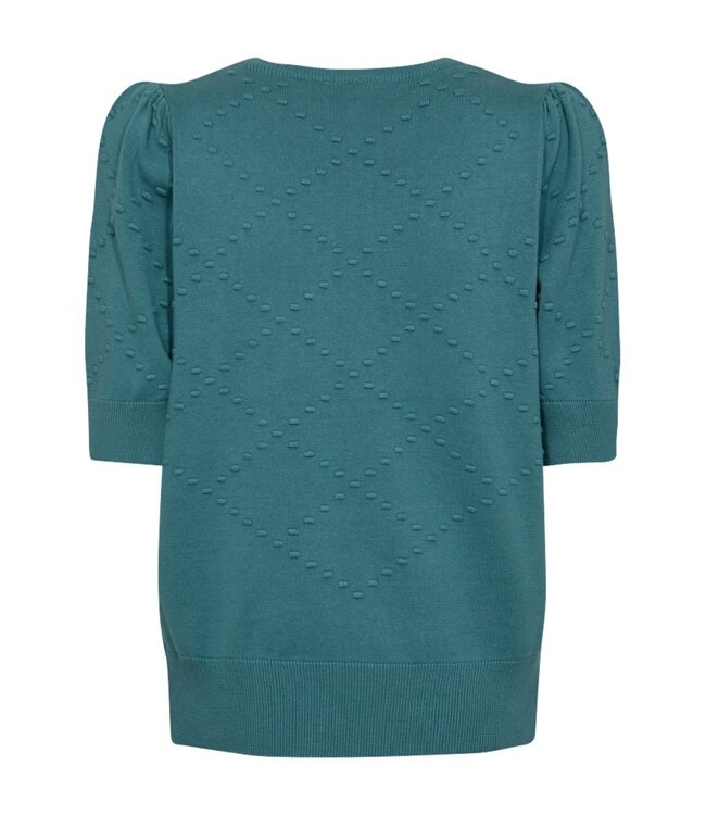 dames pullover "Dodo" korte mouw 3D-stip katoen Brittany Blue FreeQuent - 206479 .