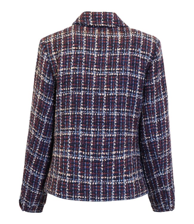 chique dames jasje met knopen en wol marine Signature
